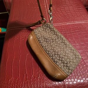Brown Coach wristlet